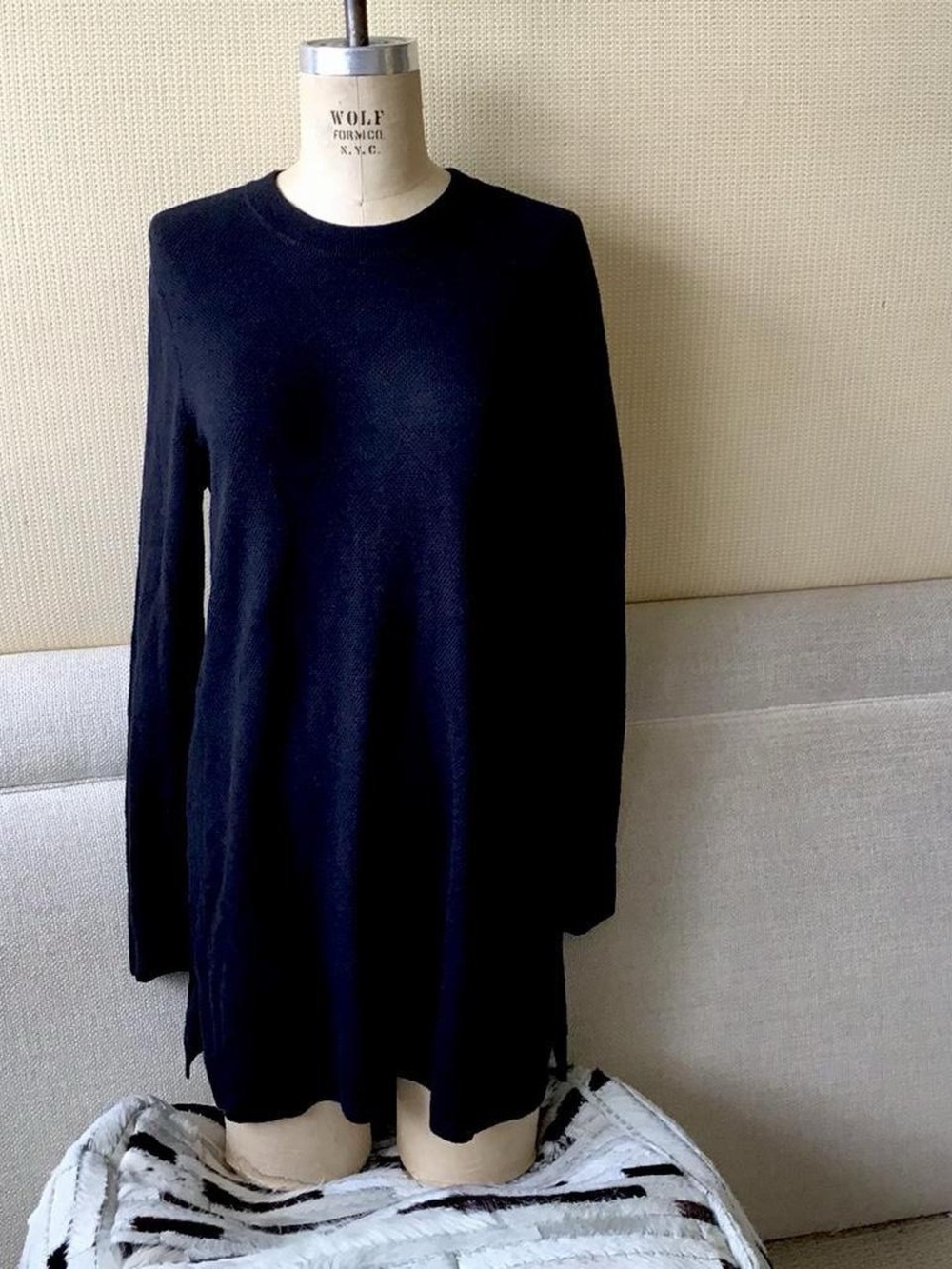 J. Jill Black Crewneck Tunic Sweatshirt Dress